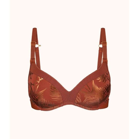 NWT Lively Women's Cream The Metallic Palm No-Wire Push-up Bra Size 36DDD - Picture 1 of 4